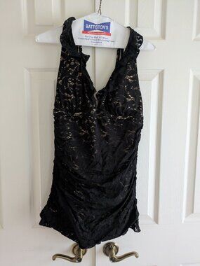 Jantzen Black Lace One Piece Bathing Suit size 12